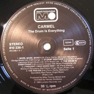 Carmel The Drum Is Everything LP.