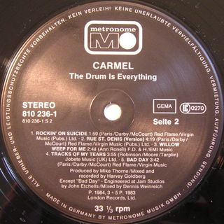 Carmel The Drum Is Everything LP.