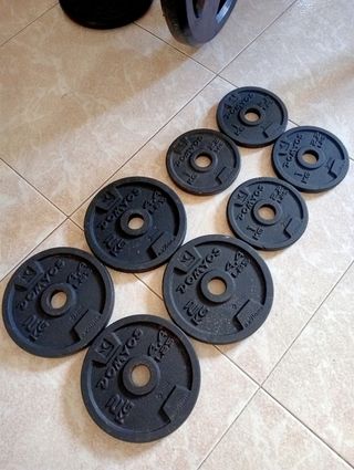 Discos pesas 1kg y 2 kg
