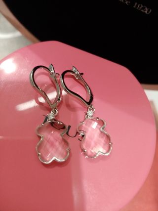 Pendientes Tous Oro Blanco Ice