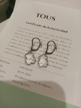 Pendientes Tous Oro Blanco Ice