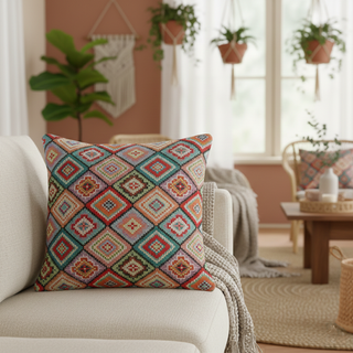 Tela Gobelino Jacquard Rombos Multicolor 2,80m