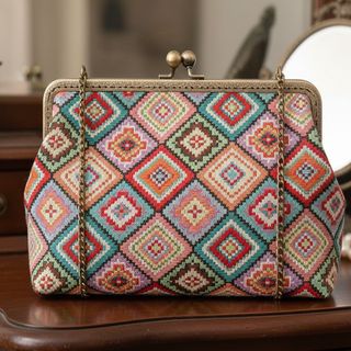 Tela Gobelino Jacquard Rombos Multicolor 2,80m