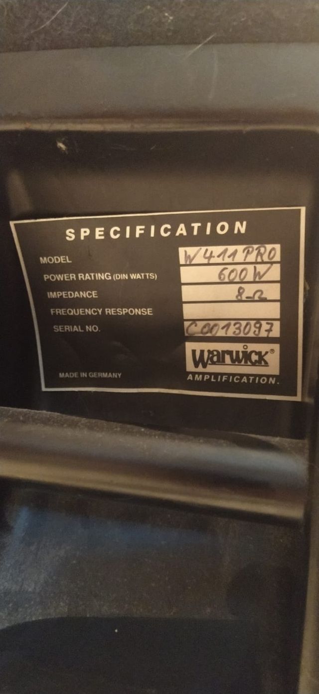 Warwick testata + cassa per basso 600wa 8 ohm