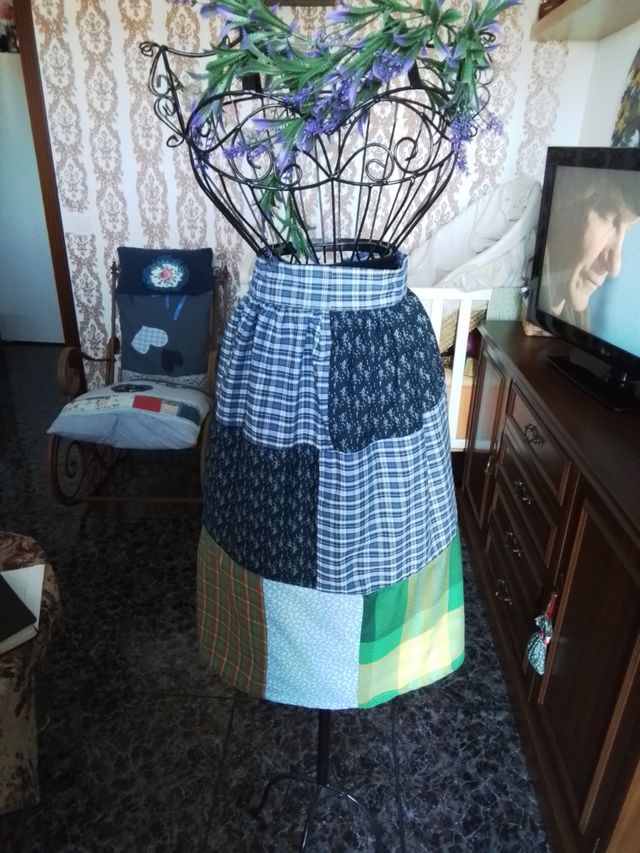 Delantal patchwork, rustico, campestre