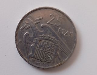 Moneda para coleccionista 25 pesetas 1957 