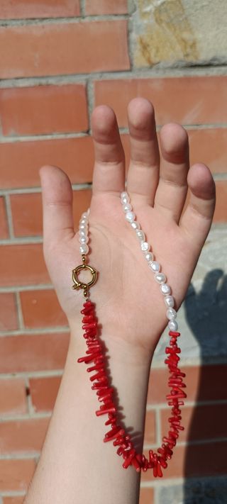 OFFERTA Girocollo corallo e perle di fiume