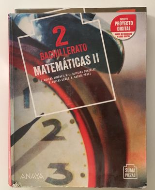 Libro Matemáticas 2°Bachillerato