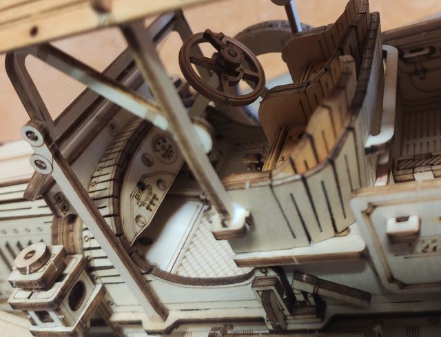 Maqueta De Madera,Montada Coche Vintage.