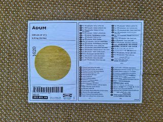 Alfombra redonda pelo corto mostaza