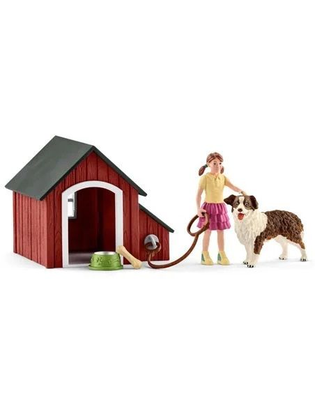 Set figuras Schleich caseta perro Farm World 42376
