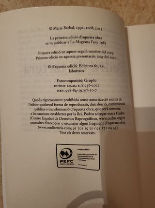 Libro Pedra de Tartera