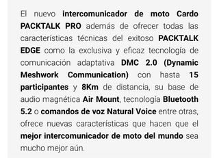INTERCOM CASCOS MOTOCICLETA PACKTALK PRO