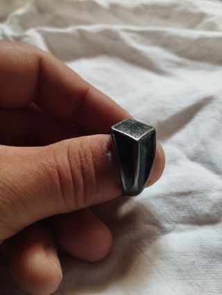 Anello acciaio rombo