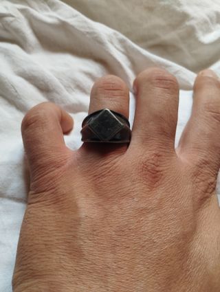 Anello acciaio rombo