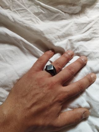 Anello acciaio rombo