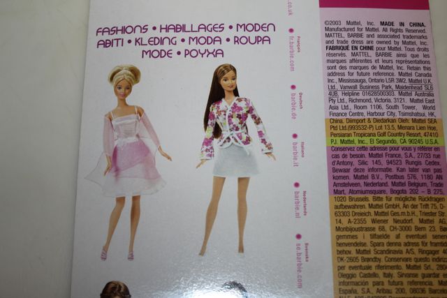 NUOVO VESTITO DI BARBIE IN STILE BLISTER 2003