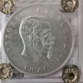 5 lire 1871 Roma Vittorio Emanuele II