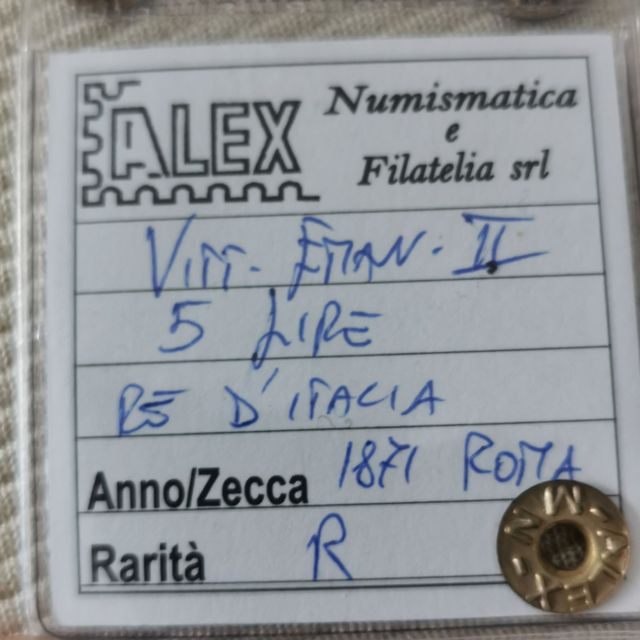 5 lire 1871 Roma Vittorio Emanuele II 