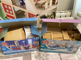 casa muñecas + muchos muebles + muñecas