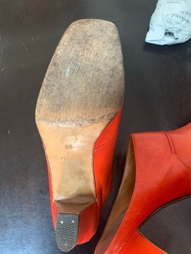 Sandali sabot rossi in pelle