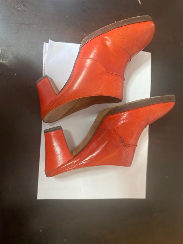 Sandali sabot rossi in pelle