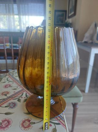 Copón cristal ámbar