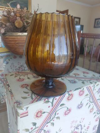 Copón cristal ámbar