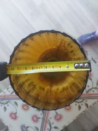 Copón cristal ámbar