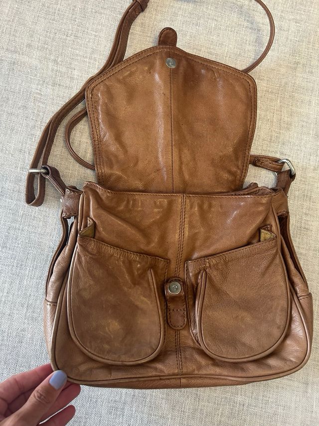 Bolso de piel marrón de EseOese