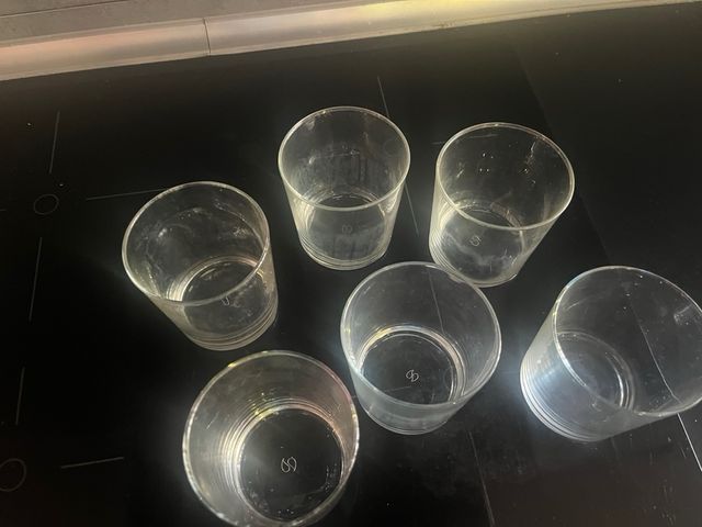 Juego 6 vasos de agua planos