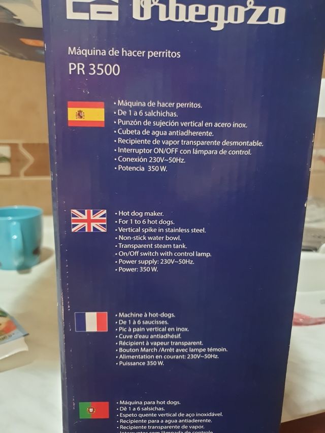 Máquina de preparar perritos calientes Orbegozo