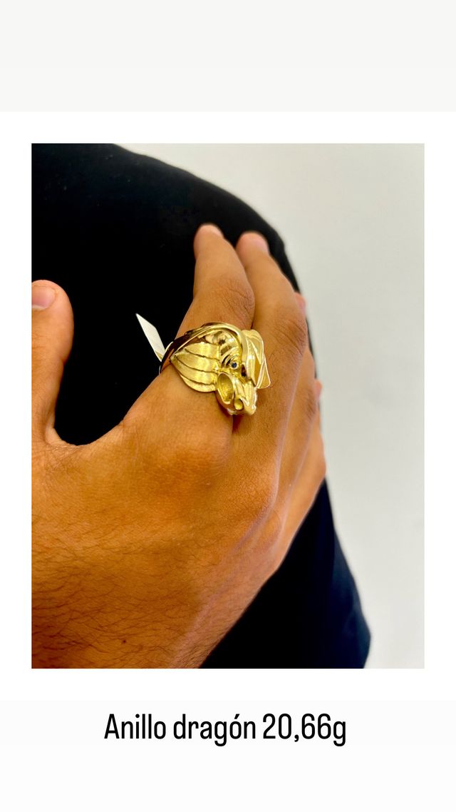 Anillo Dragón Oro 18k 20G NUEVO