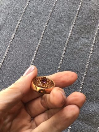 Pendientes y anillo bañado en oro