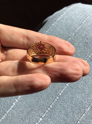 Pendientes y anillo bañado en oro