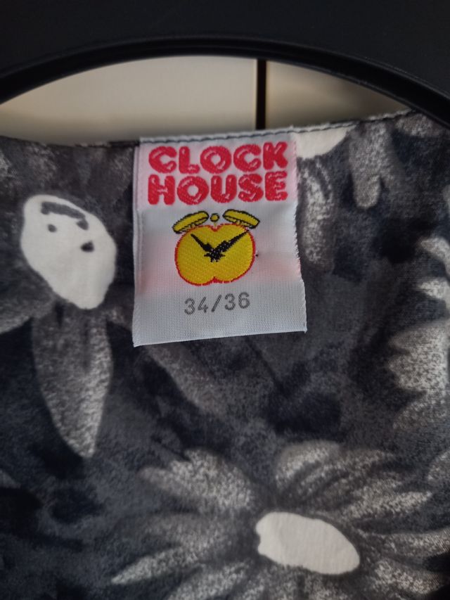 Vestito grigio lungo fiori taglia S