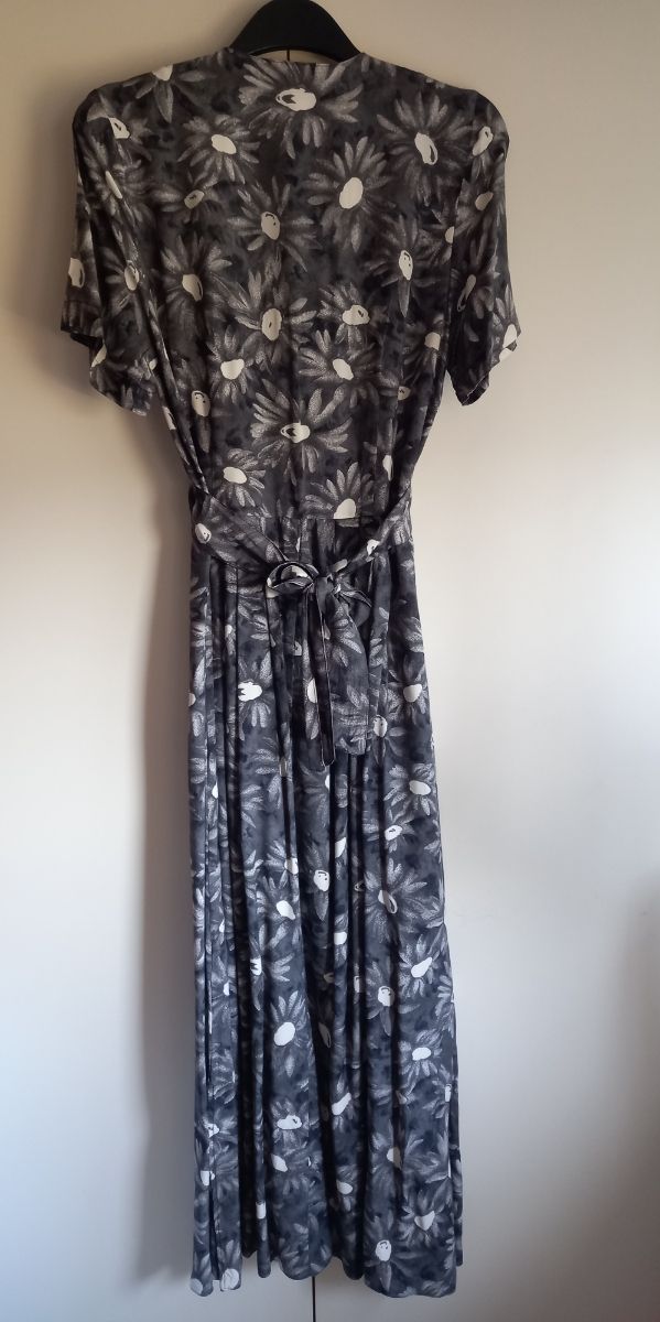 Vestito grigio lungo fiori taglia S
