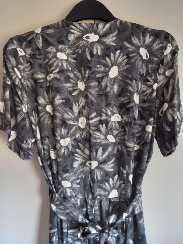 Vestito grigio lungo fiori taglia S