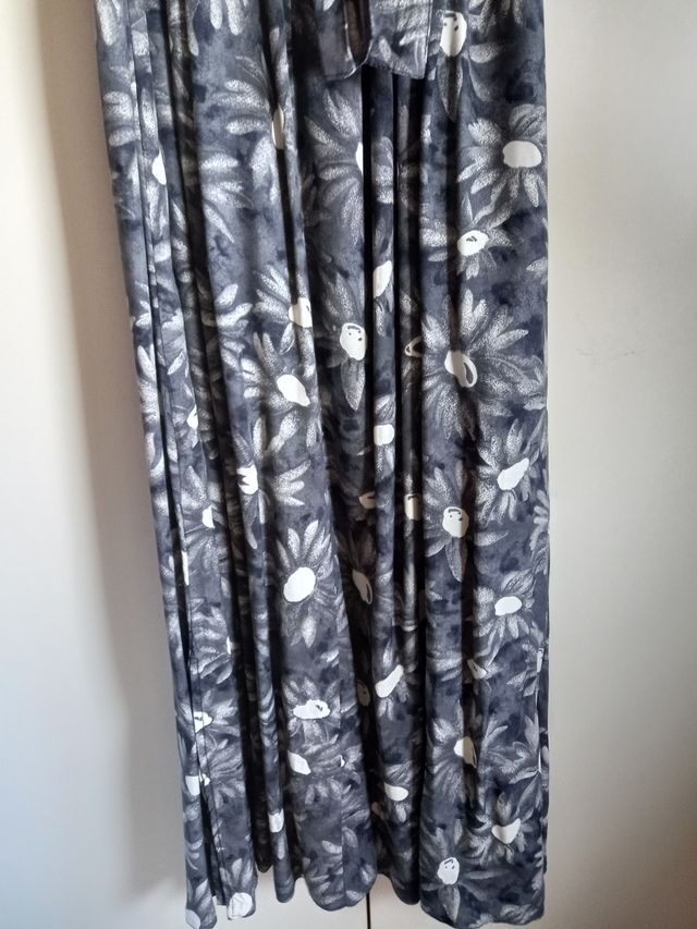 Vestito grigio lungo fiori taglia S