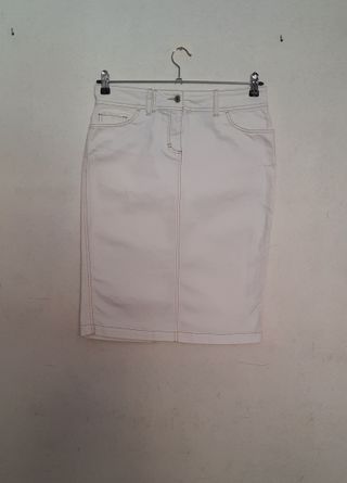 Falda de tejano blanca