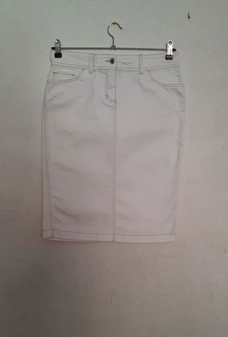 Falda de tejano blanca
