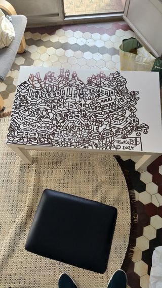 Mesa centro Ikea Lack con Graffiti arte