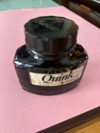 Botella frasco de tinta negra Quink Parker 7x7cm
