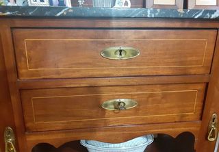 2 APARADORES MADERA, MÁRMOL Y ESPEJO