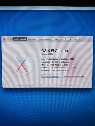 IMAC 21,5" del 2011 en perfecto estado