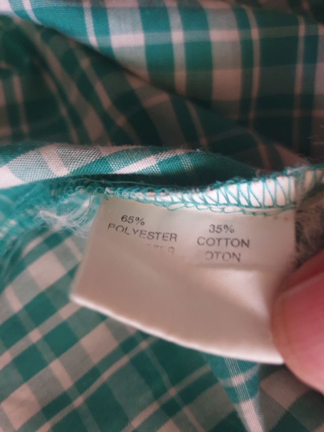 Camicina a quadri verde smanicata