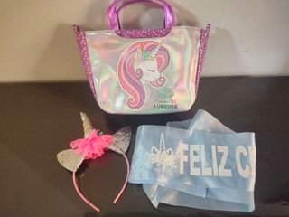 Bolso + diadema + banda UNICORNIO