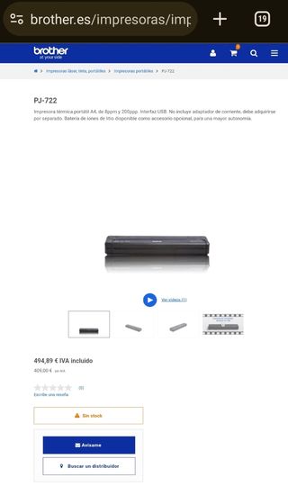 Impresora térmica portátil - Brother PJ-722