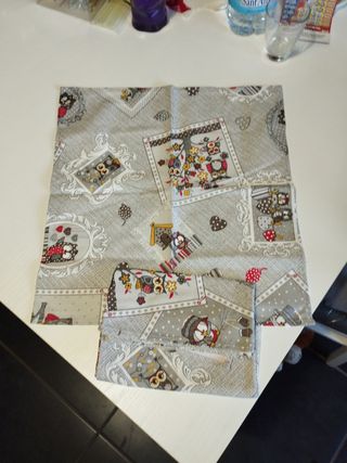 Quadrotti di stoffa con stampa Gufo