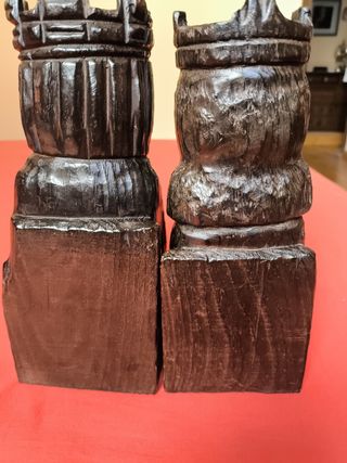 DECORACIÓN 2 FIGURAS REYES CATÓLICOS MADERA MACIZA